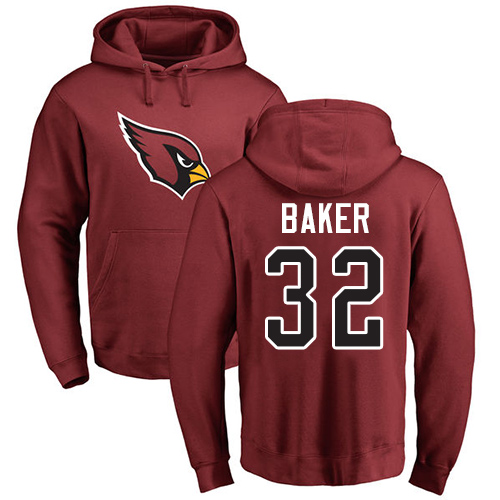 Arizona Cardinals Men Maroon Budda Baker Name And Number Logo NFL Football #32 Pullover Hoodie Sweatshirts->nfl t-shirts->Sports Accessory